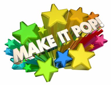 renkli yıldız metin ile Pop olun