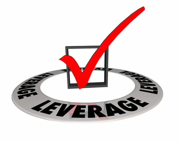 Leverage Check Mark in Box — Stock Photo, Image