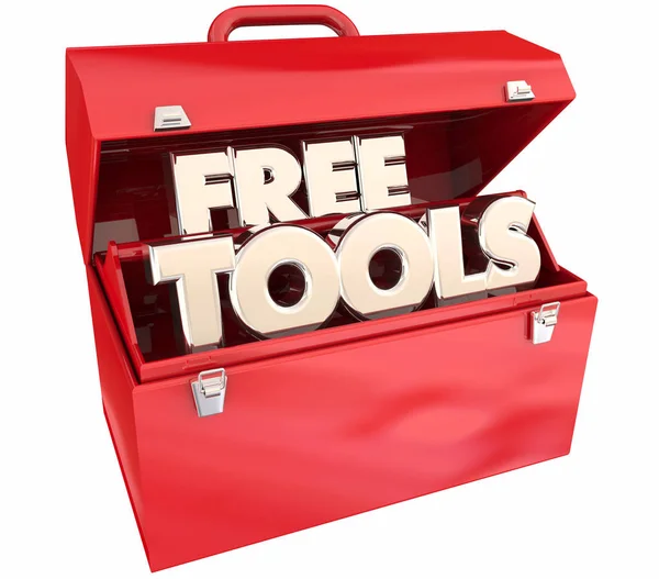 Caixa de ferramentas vermelha com texto — Fotografia de Stock