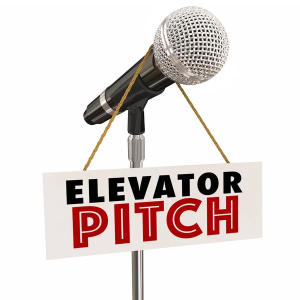 Mikrofon med text Elevator Pitch — Stockfoto