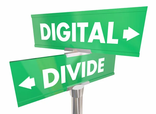 Dois sinais com palavras Digital e Dividir — Fotografia de Stock
