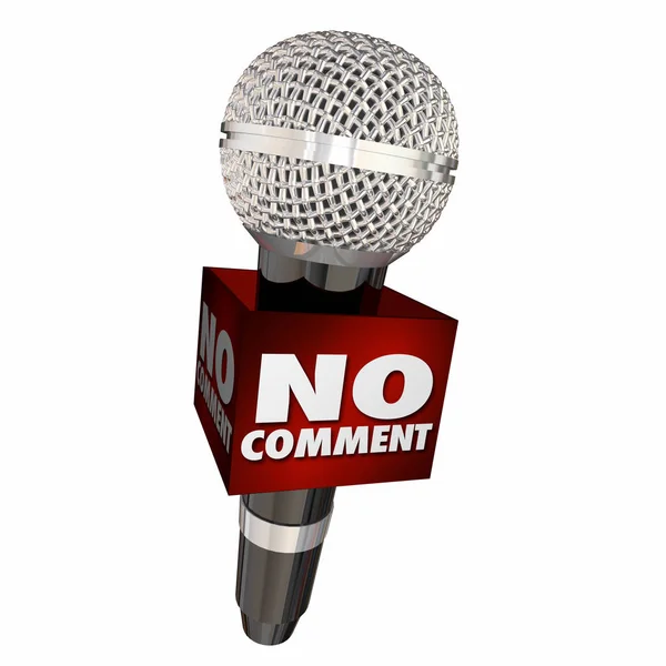 Mikrofon-val szöveg No Comment — Stock Fotó