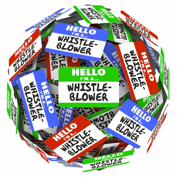 Whistle Blower namn Tags Sphere — Stockfoto