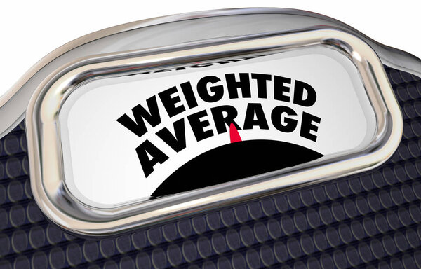 Средневзвешенный текст на экране шкалы
  