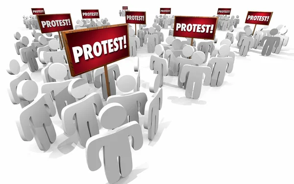 Protest personer tecken — Stockfoto