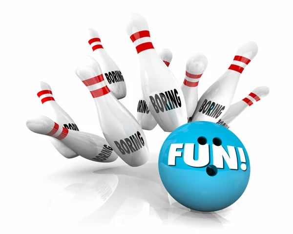 Fun Vs Boring Bowling Ball Stikes — Stock Photo, Image