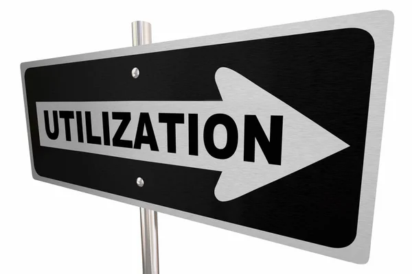 Utilization Word One Way Road Sign — Stock Photo, Image