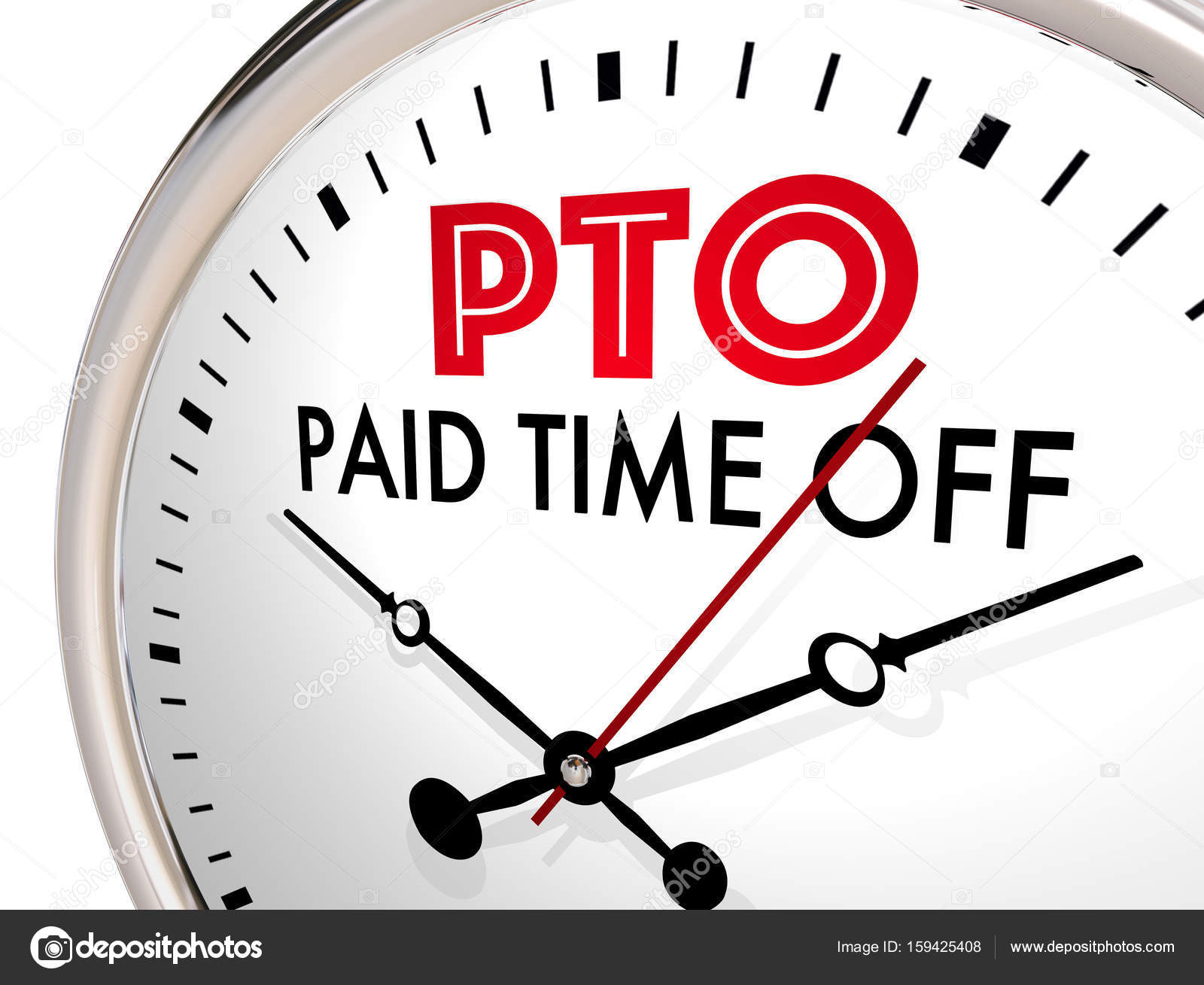 PTO Paid Time Off Clock Stock Photo By iqoncept 159425408