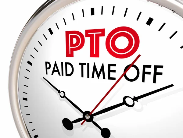 PTO Paid Time Off Clock — Stock Photo, Image
