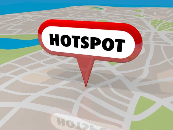 Hotspot popularnej dzielnicy Pin — Zdjęcie stockowe