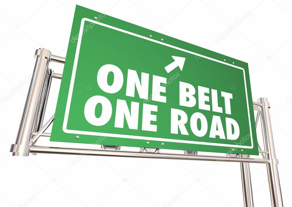 One Belt Road Route Sign 
