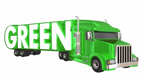 緑のトラック運送・物流 — ストック写真