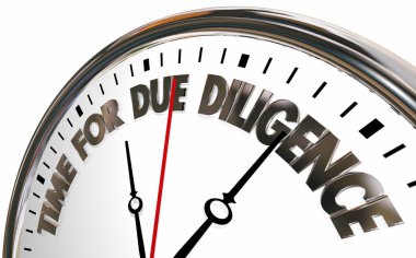 Time for Due Diligence Clock  clipart
