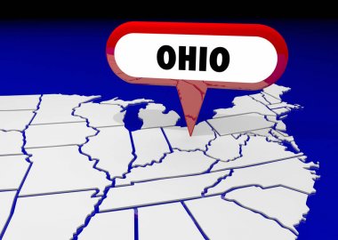 Ohio Oh devlet harita PIN konumu 