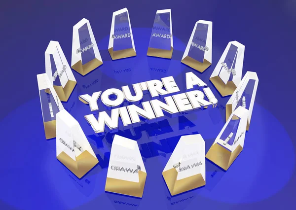 Te vagy a győztes elismerése díjak — Stock Fotó