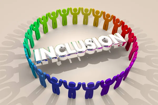 Inclusión Las personas juntas incluyen la diversidad — Foto de Stock