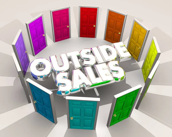 Outside Sales Selling Doors — Stock Photo, Image