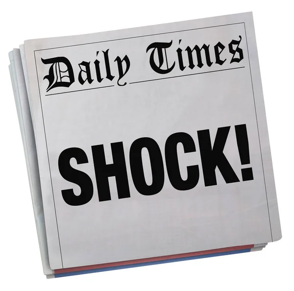 Big Surprise Newspaper Headline Huge Shock — Stock Photo, Image