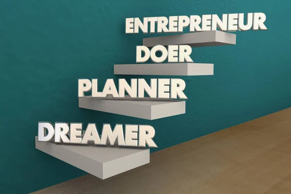 Empresario Dreamer Planner Doer Pasos —  Fotos de Stock