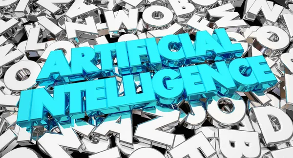 Artificiell intelligens ord bokstäver — Stockfoto