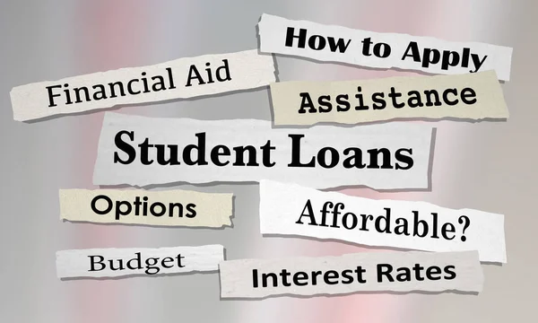 Student Loans Newspaper Headlines — Stock Photo, Image