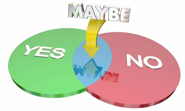 Yes No Maybe Venn Diagram — Stock Photo, Image