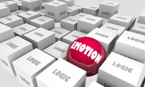 Logik Vs Emotion kuber sfär — Stockfoto