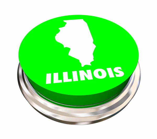 Illinois IL Botón del Estado — Foto de Stock