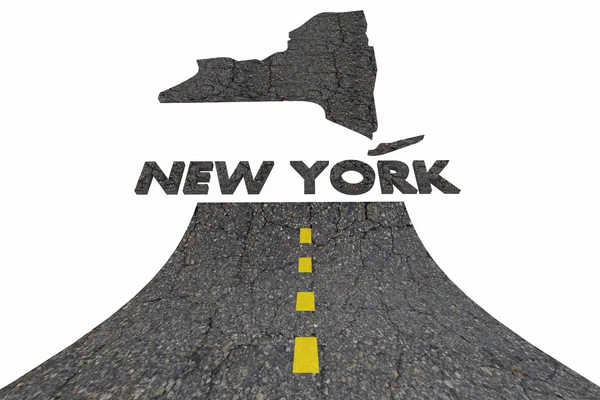 New York NY Carte routière Mot — Photo