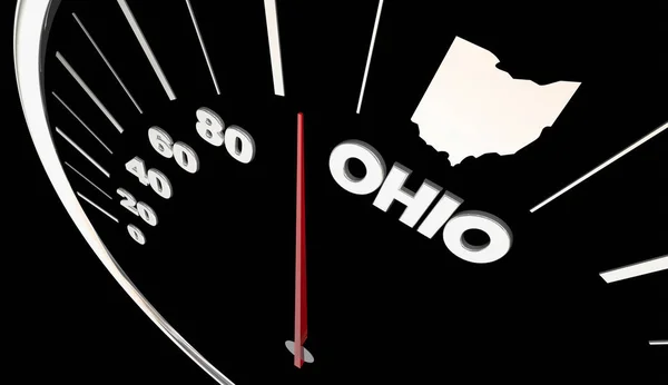 Ohio Oh staat snelheidsmeter — Stockfoto