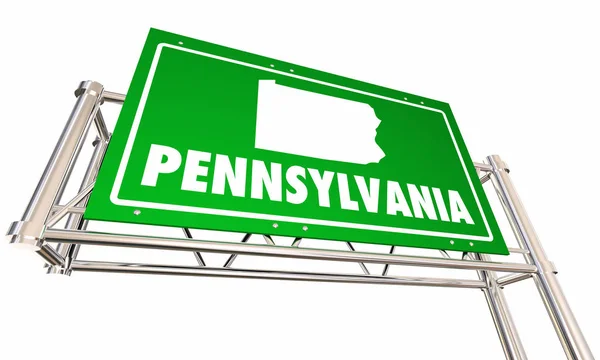 Pennsylvanie PA Freeway Road signe — Photo