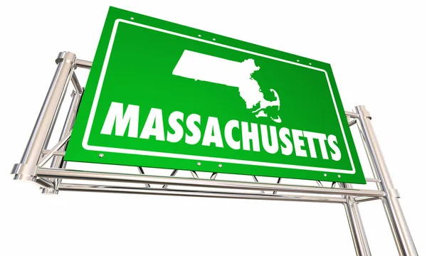 Massachusetts Ma autópálya út jel — Stock Fotó