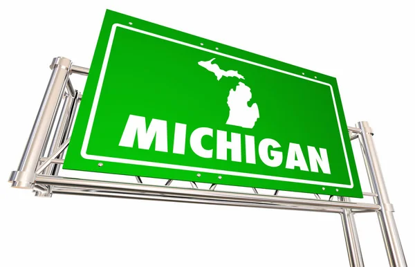 Michigan MI Freeway sinal de estrada — Fotografia de Stock
