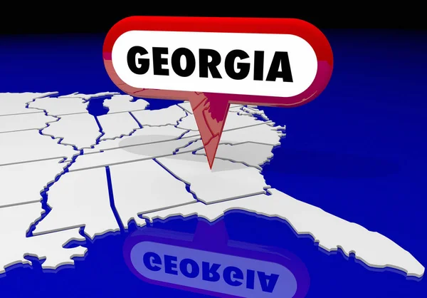 Georgia GA State Map Pin Location — Stock Photo, Image