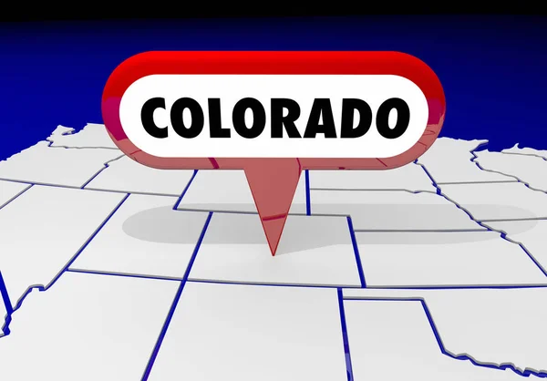 Colorado Co staat kaart Pin locatie — Stockfoto