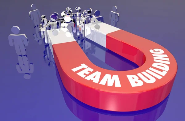 Teambuilding Teamwork magneet — Stockfoto