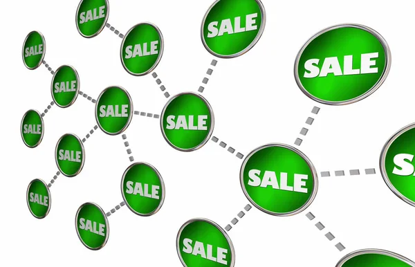 Sales  Connected Circle Network — Stock Photo, Image