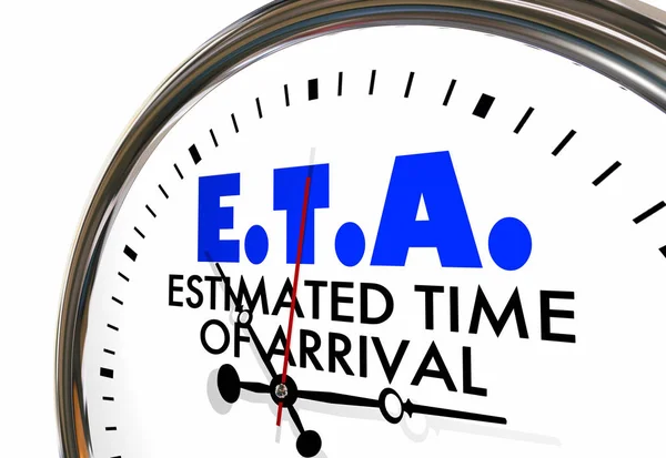ETA geschatte tijd van aankomst klok — Stockfoto
