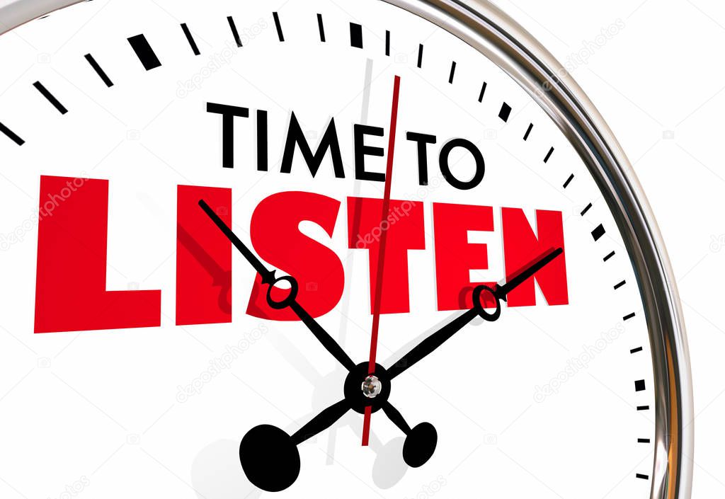 Time to Listen Pay Attention Clock 