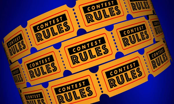 Διαγωνισμός κανόνες επιλεξιμότητας απαιτήσεις εισιτήρια — Φωτογραφία Αρχείου