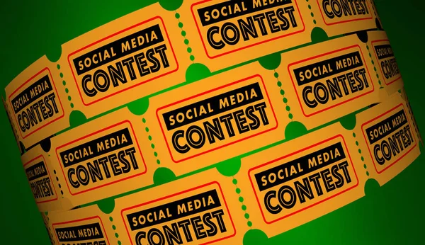 Tickets für Social-Media-Wettbewerb — Stockfoto
