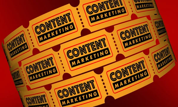 Content marketingu wideo film bilety — Zdjęcie stockowe