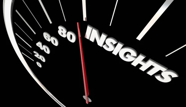 Insights Intelligence Information Speedometer — Stock Photo, Image