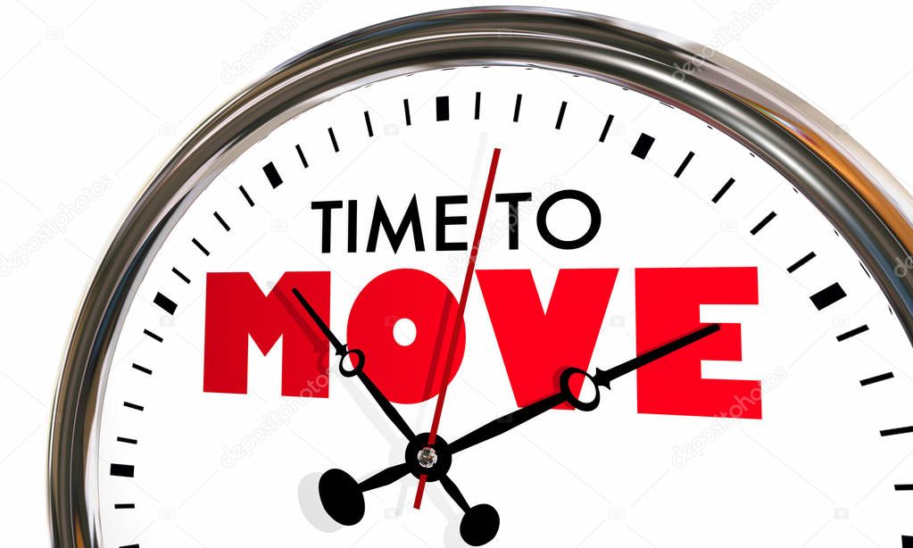 Time to Move Relocate Get Moving Clock 