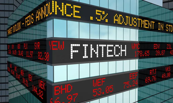Fintech 股票市场 — 图库照片