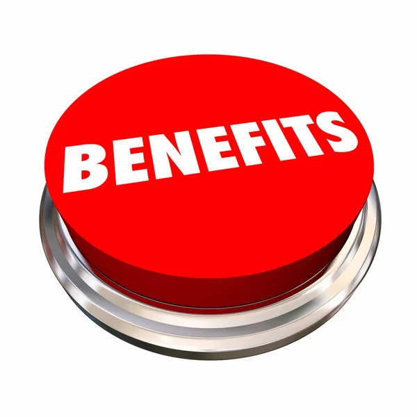 Benefits Button  3d — Stock Photo, Image