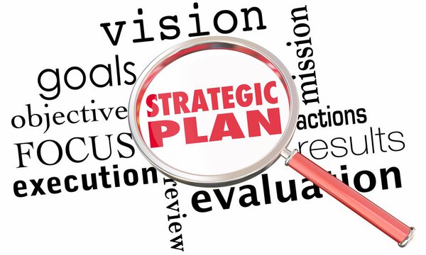 Strategic Plan Magnifying Glass 
