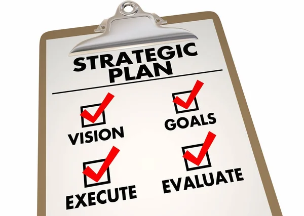 Strategic Plan Clipboard Checklist — Stock Photo, Image