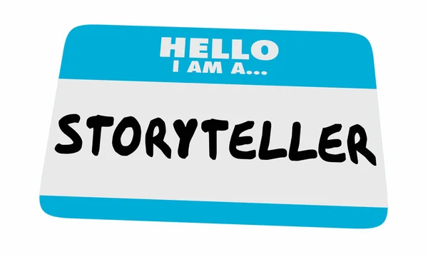 Storyteller Hello Name Tag — Stock Photo, Image