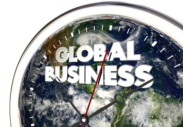 Reloj de negocios global — Foto de Stock